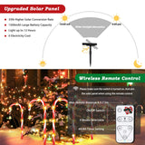 1 x RAW Customer Returns GEARLITE 12 Pack Candy Cane Christmas Decoration Outdoor, Solar Lights for Outdoor With 9 Modes, IP65 Waterproof Christmas Decoration with Remote Control for Garden Floor Christmas Tree Outdoor Gift - RRP €28.22