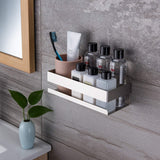 1 x RAW Customer Returns ZUNTO Shower Shelf, Self-Adhesive Bathroom Shelves Corner Organizer, SUS 304 Stainless Steel - RRP €15.88