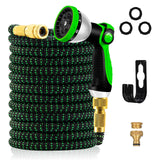 1 x RAW Customer Returns Yofidra Flexible Garden Hose 15m, Durable 3-layer latex water hose 3 4 inch and 1 2 inch metal connectors, 3450D fabric, kink-free, Garden Hose with 10-function spray - RRP €32.99