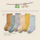 1 x RAW Customer Returns Aisyee 6 pairs of baby socks, warm baby boys, thick winter socks, ABS socks, plain socks, baby non-slip socks, 12-18 24 months - RRP €19.15