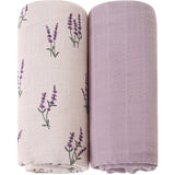 1 x RAW Customer Returns LifeTree Baby Muslin Swaddle Blanket Cloths - 2 Pack 120x120cm Organic Cotton Baby Swaddle Cloths for Boys and Girls, Lavender Mauve - RRP €27.94