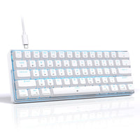 1 x RAW Customer Returns KEMOVE 60 Mechanical Keyboard, K61SE Wired Gaming Keyboard with Red Switches, Anti-Ghosting PBT Keycaps LED Backlit Ultra-Compact 61 Keys Mini Keyboard, QWERTY US Layout White  - RRP €29.99