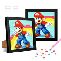 9 x Brand New NAIMOER Mario Diamond Painting Kits for Kids with Frame, Framed Diamond Painting for Kids 6-12, 5D Diamond Art Cartoon Kids Mosaic, DIY Diamond Painting for Home Decor 8x8inch - RRP €83.7