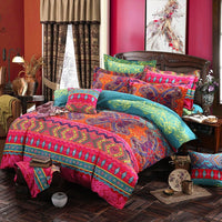 1 x RAW Customer Returns Lanqinglv Bohemian bed linen 155 x 220 cm 2 pieces Boho Indian Mandala Bohemian bed linen set Renforce with zipper Vintage Red duvet cover and 1 pillowcase 80 x 80 cm MJH, 155 x 220  - RRP €36.29