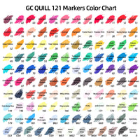 1 x RAW Customer Returns GC QUILL Alcohol Marker Pens -121 Colors Alcohol Markers with Brush and Chisel Tip - Alcohol Marker Manga Pens for Drawing, Sketching, Manga, Professional Color Artists GC-MK121 - RRP €39.99