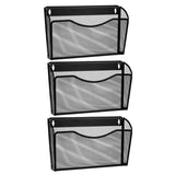 1 x RAW Customer Returns AGPTEK Pack of 3 Wall Newspaper Holders, Single Compartment Wall Mounted Metal Grid Organizer Newspaper Rack Wall Magazine Holder Brochure Holder Magazines Wall Holder File Rack for Office Home Black - RRP €37.99