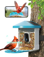 1 x RAW Customer Returns GNCC bird feeder, bird house camera, feeding stations for wild birds, blue bird feeder with camera video automatic recording, bird feeder bird detection - RRP €145.2