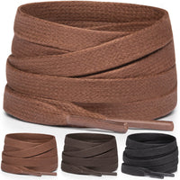 1 x RAW Customer Returns Miscly Shoelaces Flat - Waxed Tear-Resistant 3 Pairs for Boots and Leather Shoes - 100 Cotton - Diameter 6 mm 114 cm, Brown  - RRP €8.99