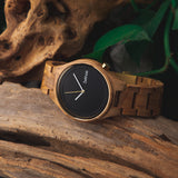 1 x RAW Customer Returns Zeitholz wooden watch for men, for men, wristwatch, wooden watches Stolpen collection, analogue, 44mm, 100 natural wood with Japanese quartz movement. Olive wood  - RRP €99.0