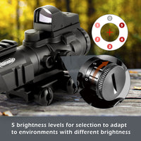 1 x RAW Customer Returns AOMEKIE Rifle Scope 4x32mm with 20mm 22mm Rail Airsoft Red Dot Sight Red Dot Sight for Hunting Airsoft and Crossbow - RRP €95.99