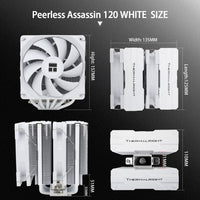 1 x RAW Customer Returns Thermalright Peerless Assassin 120 White CPU Cooler, 6 heat pipes, double TL-C12W PWM fan, aluminum cooler cover, AGHP technology, for AMD AM4 AM5 Intel1150 1155 1200 2011 - RRP €38.41