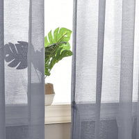 1 x RAW Customer Returns DWCN Sheer Voile Curtain Transparent Curtain with Eyelets 2 Pieces Eyelet Curtain for Living Room Baby Room Bedroom Dark Gray 160 x 132 cm H x W  - RRP €20.16