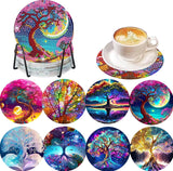 1 x RAW Customer Returns Diamond Painting Adults Coasters Glasses Craft Set Glass Coasters Craft Set Set Crafts Room Decoration Living Room Craft Set Children 4 Years Accessories Gifts DIY Luminous Daydreaming - RRP €16.13