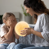 1 x RAW Customer Returns Mydethun Mother s Day Gift Moon Lamp 3D Moonlight 15cm with Wooden Stand Touch Control and USB Rechargeable White Yellow Gifts for Women Girls Mother Home Decoration - RRP €28.22