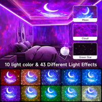 1 x RAW Customer Returns One Fire LED starry sky projector for children, galaxy projector 48 light effects, moon lamp with Bluetooth speaker, night light starry sky projector lamp for decoration bedroom, gifts for women - RRP €28.99