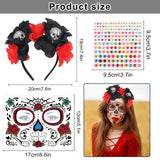 3 x Brand New ARONRAVE Day of the Dead Headband, Dia De Los Muertos Headband, Halloween Skull Headband, Halloween Hair Accessories, Rose Headband with Temporary Tattoo for Halloween Masquerade Party - RRP €18.12