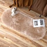 1 x RAW Customer Returns MIULEE Faux Fur Rug Fluffy Soft Warm Modern Floor Mat Sofa Mat Faux Fur Decorative Fur Irregular Bed Rug Wool Longhair Look Cozy 60 x 160 cm Ocher - RRP €33.31