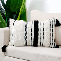 1 x RAW Customer Returns Dremisland 1 Piece Boho Cushion Covers Embroidered Decorative Morocco Tufted Tassel Decorative Cushion Woven Cushion Covers Soft Cushion Cover for Sofa Couch Car Bedroom Living Room - RRP €17.92