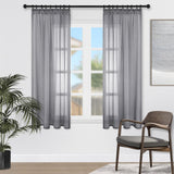 1 x RAW Customer Returns Topfinel Curtains with Ruffle Tape Gray Curtains Semi-Transparent Voile Curtain Living Room Modern 140x160cm WxH Curtain Bedroom Window curtains - RRP €20.99