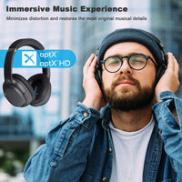 1 x RAW Customer Returns Ankbit E600 Wireless Bluetooth Headphones, 60 Hours, HiFi Stereo Headband with Microphone, AptX HD and Low Latency, Clear Calls, Fast Charging, Lightweight, Comfortable and Foldable - RRP €52.06