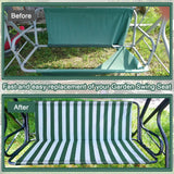 2 x Brand New WingFly Replacement Swing Seat Cover for Porch Swing, Seat Cover for Garden Chair, for Outdoor Use 2 and 3 Seater - Green Stripes 148 50 50cm  - RRP €71.98