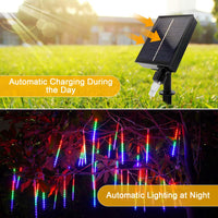 1 x RAW Customer Returns Solar Meteor Shower Lights, 30cm 10 Tubes 240 LEDs Meteor Shower Lights, IP67 Waterproof Outdoor Christmas Lights, Meteor Shower Lights for Parties, Garden, Tree - RRP €21.36