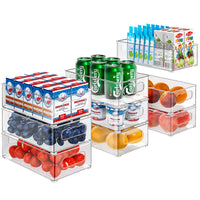 1 x RAW Customer Returns Refrigerator Organizer Set 9 Pack 3 Sizes Refrigerator Organizer, Kitchen Organizer for Pantry, Freezer, Cabinet, Drawer, Office - RRP €32.99