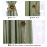 1 x RAW Customer Returns Lewondr Vintage Magnetic Curtain Tiebacks, 1 Pair Resin Flower Curtain Buckle with Strong Permanent Magnet for Decoration Home Cafe Office - Coffee - RRP €17.89