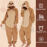 1 x RAW Customer Returns LATH.PIN Pajamas Sloth Tracksuit Unisex Adult Animal Onesie Cosplay Halloween Carnival Costume Women Pajamas Animal Costume Winter - RRP €29.5