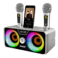 1 x RAW Customer Returns Portable Karaoke Speaker, All-in-One Complete Professional Karaoke with 30W Bluetooth Speaker, 2 Wireless Karaoke Microphones and Rechargeable Microphone Slot, Ideal for Home Karaoke - RRP €95.0