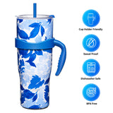 1 x RAW Customer Returns THILY 1180ml Insulated Mug with Handle - Stainless Steel Coffee Travel Mug with Lid and Straws, Keeps Drinks Cold for 34 Hours or Hot for 12 Hours, BPA Free, Lavender Dream - RRP €25.34