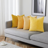 1 x RAW Customer Returns Topfinel cushion cover 50 x 50 cm yellow set of 4 corduroy cushion covers cushion cover cover sofa cushion decoration for sofa bedroom living room balcony children fluffy color gradient - RRP €29.99