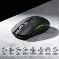 1 x RAW Customer Returns Redragon M719 Wireless Optical Gaming Mouse, 7 Programmable Buttons, RGB Backlit, 10,000 DPI, Ergonomic PC Computer Gaming Mice with Fire Button - RRP €36.83