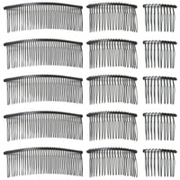 2 x Brand New Zhongcp1 Hair Comb Clip Comb 15 Pieces Clip Metal Hair Accessories Clip Comb Hair Side Comb Hair Combs Wedding Hair Clip Combs 3 Sizes For Craft DIY Hair Bows Jewelry Making - RRP €25.8