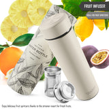 1 x RAW Customer Returns Thermos bottle tea fruit strainer INFUSER - insulated stainless steel thermal tea bottle, BPA free Drinking bottle tea strainer fruit insert, 450ml to-go thermo mug thermos flask office sports school, bottle - RRP €26.99