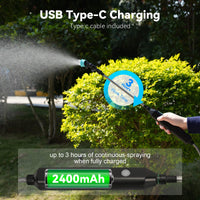 1 x RAW Customer Returns Kevsuvqin battery pressure sprayer 5 liters with USB charging handle, garden sprayer pressure sprayer 5L with telescopic rod, backpack sprayer with 3 nozzles adjustable shoulder strap, sprayer for plant protection - RRP €50.41