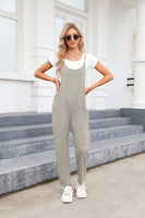 3 x Brand New Byoauo Women Jumpsuit Long Pants Rompers with Pockets Sleeveless Strap Piece Romper Gray-XXL - RRP €90.72