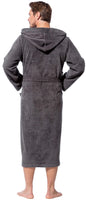 1 x RAW Customer Returns Morgenstern bathrobe men XXL with hood terry cloth grey soft dressing gown sauna bathrobe bathrobe men calf-length long sleeve size XXL - RRP €50.36