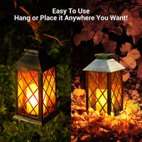 1 x RAW Customer Returns Solar lantern for outdoors, OxyLED solar lanterns for outdoors LED metal IP44 waterproof solar lantern garden decoration with flickering effect candles vintage hanging balcony decoration patio terrace wall table - RRP €24.25