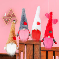 3 x Brand New GROBRO7 Valentine s Day Gnomes Beard Set - 45 Pieces Crafting Faux Fur Fabric Pre Cut Handmade Fake Fluffy, DIY Unfinished Wooden Balls Costume for Dolls Gifts Red Pink White  - RRP €47.97