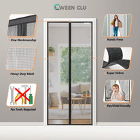 1 x RAW Customer Returns Magnetic Mosquito Screen for Doors, for Balconies, French Windows 80x230cm, Newest Models, Without Drilling, Black - RRP €23.18