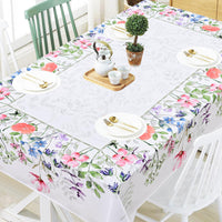 1 x RAW Customer Returns Alishomtll Floral Tablecloth, Spring and Summer Garden Tablecloth, Outdoor Waterproof Washable Tablecloths, Kitchen Living Room Polyester Table Linen, Picnic Party Decoration, 140x240cm - RRP €22.22