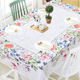 1 x RAW Customer Returns Alishomtll Floral Tablecloth, Spring and Summer Garden Tablecloth, Outdoor Waterproof Washable Tablecloths, Kitchen Living Room Polyester Table Linen, Picnic Party Decoration, 140x240cm - RRP €22.22