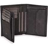 1 x RAW Customer Returns DONBOLSO wallet Vienna I Large leather wallet for men I Wallet and RFID protection I Wallet with coin compartment I Wallet for men I Leather wallet men I Vintage black - RRP €38.3