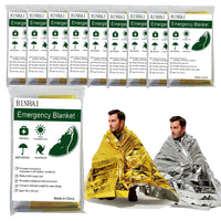 6 x Brand New Binhai Emergency Thermal Blanket Foil Reflective Two Tone 132 x 210 cm Pack of 10 - RRP €107.94