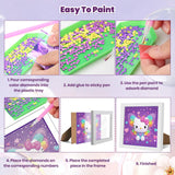 1 x Brand New GHHKUD Diamond Painting Children with Frame, 5D DIY Cartoon Diamond Painting Set, Diamond Painting Pictures Children with Gift Box, Diamond Painting Arts Craft for Children from 8-12 Years 18 x 18 cm  - RRP €20.4