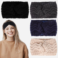 1 x Brand New Warm Hair Accessories 4PCS Padded Winter Wool Hairband, Knitted Headband, Acrylic Solid Color Sports Earmuffs, Ear Warmer Hair Accessories for Girls Women 182-Q1  - RRP €18.0