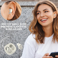 1 x RAW Customer Returns eleror Mini BT Headphones T1, Wireless Bluetooth Earphones for Small Ears Canal Crystal Earplugs Bluetooth with Noise Canceling Call, Immersive Sound for Android Phone iPhone  - RRP €29.21