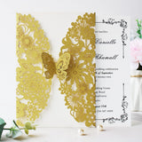 1 x RAW Customer Returns Hosmsua 20 x Gold Glitter Laser Cut Butterfly Lace Flora Wedding Invitations with Envelopes for Birthday, Wedding, Engagement, Wedding Invitation Cards 20pcs  - RRP €33.64