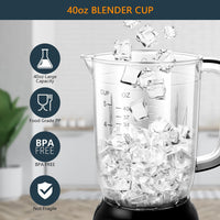 1 x RAW Customer Returns Bear Countertop Blender, 500W Professional Smoothie Blender with 1200ML Blender Cup for Shakes and Smoothies, 3-Speed for Crushing Ice, Puree and Frozen Fruit with Autonomous Clean - RRP €34.52